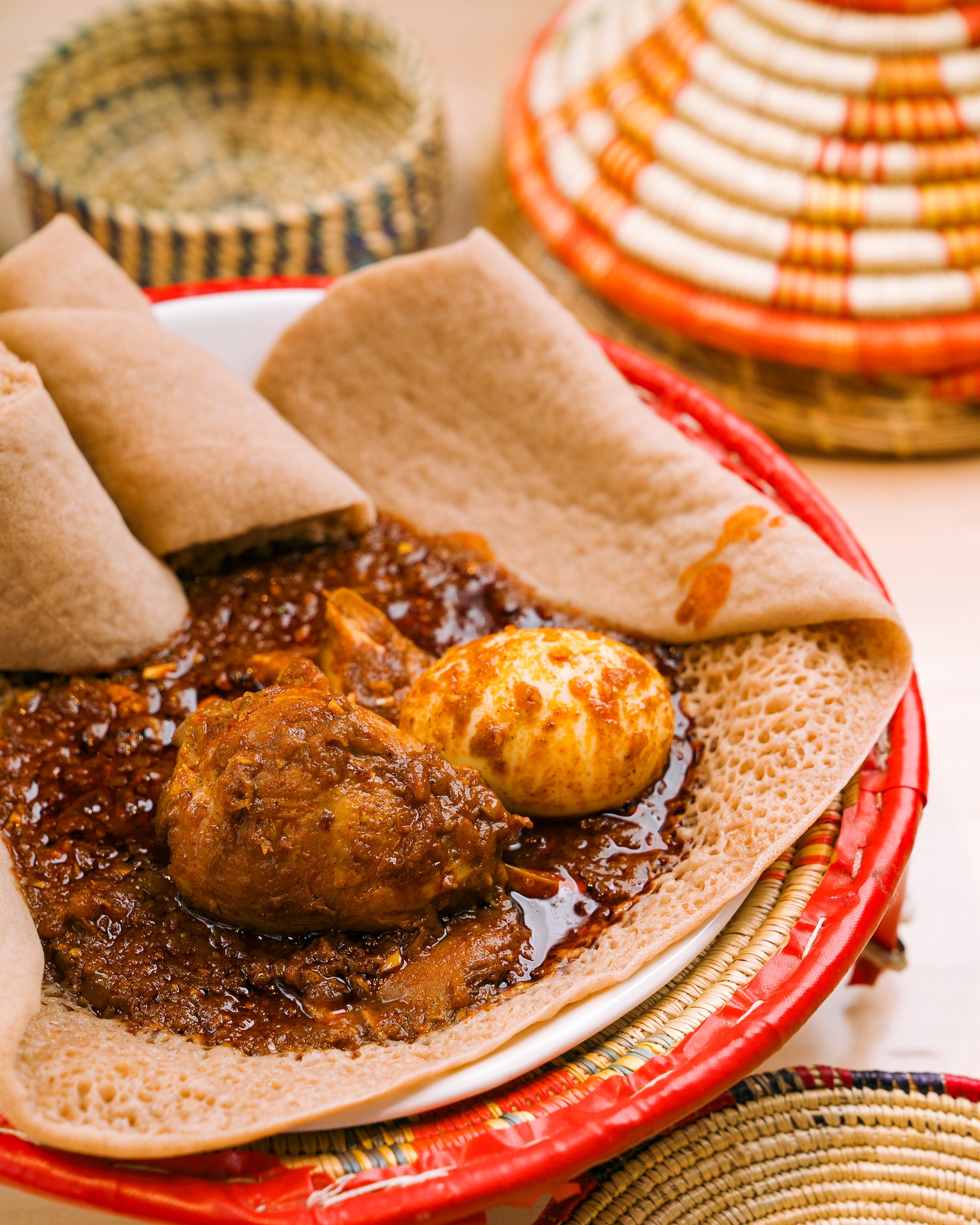 Injera with Doro Wot
